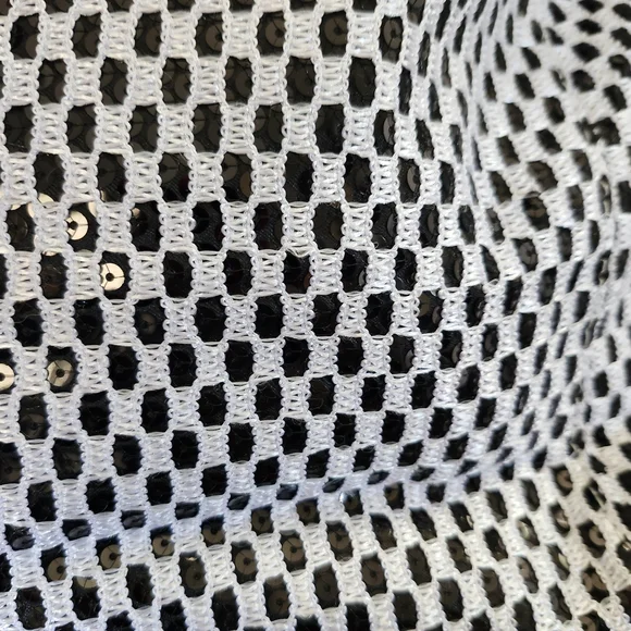 NWT Black And White Rhinestone Embellished Bling Cross Applique Tote Bag - Picture 5 of 9